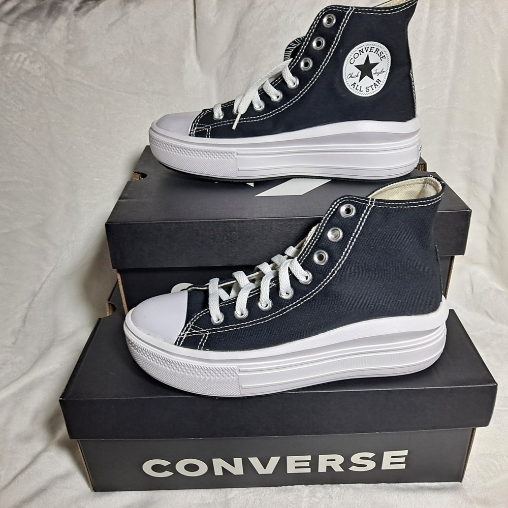 Converse Women's CTAS Move HI Black Natural Ivory White 568497C US 8W